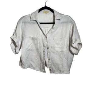 Love Notes White Crop Top - Size Large